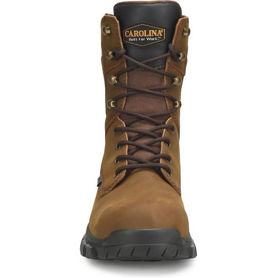 Carolina Men's Gruntz 8" Steel Toe Waterproof Slip Resistant Work Boot -Brown- CA3597 - Overlook Boots