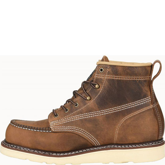 Carolina Men's Amped USA Made 6" Moc Toe Wedge Work Boot Brown - CA7011 - Overlook Boots