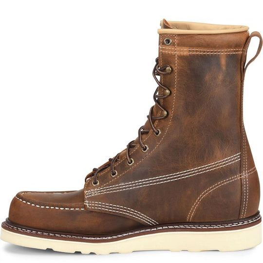 Carolina Men's Domestic 8" Soft Toe Moc Toe Work Boot- Brown- CA8012  - Overlook Boots