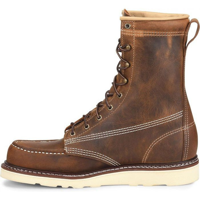 Carolina Men's Amp 8" Steel Toe USA Made Wedge Work Boot -Brown- CA8512  - Overlook Boots