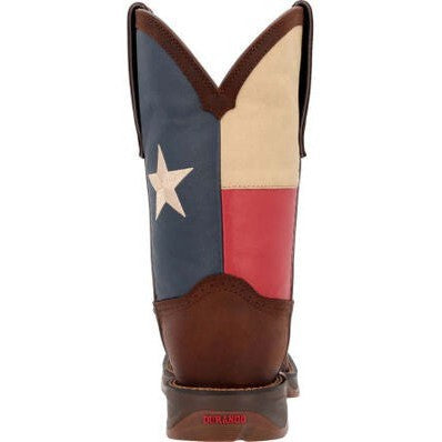 Durango Men's Rebel Texas Flag Soft Toe Western Classic Boot- Dark Brown- DB4446  - Overlook Boots
