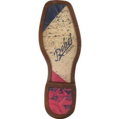 Durango Men's Rebel Texas Flag Soft Toe Western Classic Boot- Dark Brown- DB4446  - Overlook Boots