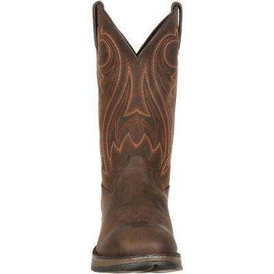 Durango Men's Rebel 12" Soft Toe Pull On Western Classic Boot- Chocolate- DB5464  - Overlook Boots