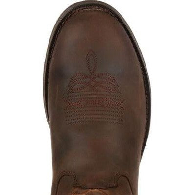 Durango Men's Rebel 12" Soft Toe Pull On Western Classic Boot- Chocolate- DB5464  - Overlook Boots