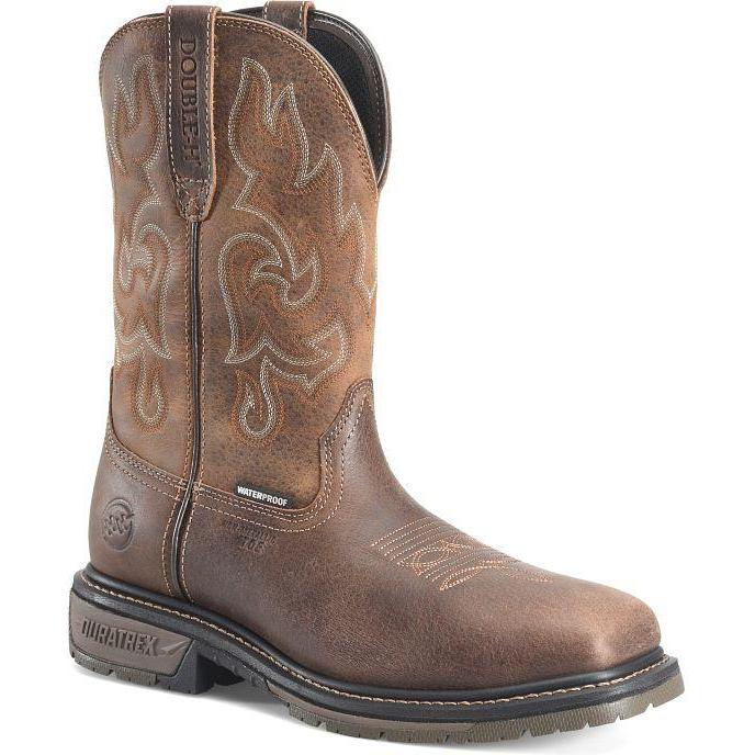 Double H Men's Drayton 11" Comp Toe WP Western Work Boot- Brown- DH4164 7.5 / Medium / Brown - Overlook Boots