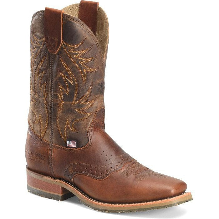 Double H Men's Feller 11" Square Toe Western Work Boot -Brown- DH4653  - Overlook Boots