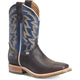 Double H Men's Long 11" Square Toe Roper Western Work Boot- Blue- DH4679 7.5 / Medium / Navy - Overlook Boots