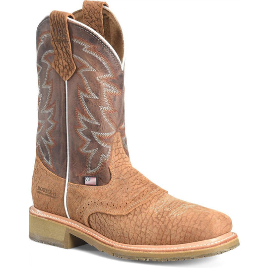 Double H Men's Maxwell 11" Steel Toe Western Work Boot- Brown- DH4683 7.5 / Medium / Brown - Overlook Boots