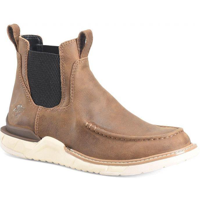 Phantom Rider Men's Amos 6" Moc Toe Chelsea Work Boot - Brown- PH5038 7.5 / Medium / Brown - Overlook Boots