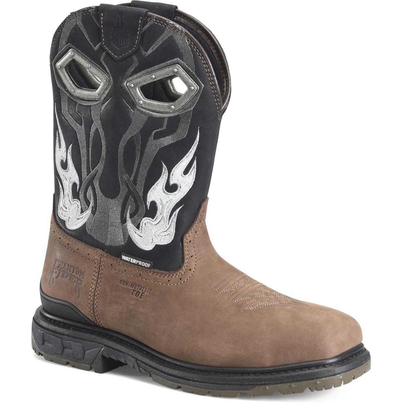 Phantom Rider Men's Fume 11" Comp Toe Waterproof Western Work Boot- Black- PH5054 7.5 / Medium / Black - Overlook Boots