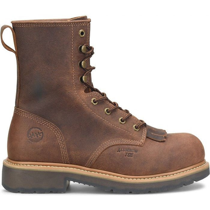 Double H Men's Judge Dice 8" Alloy Toe Lacer Work Boot -Brown- DH4155 7.5 / Medium / Dark Brown - Overlook Boots