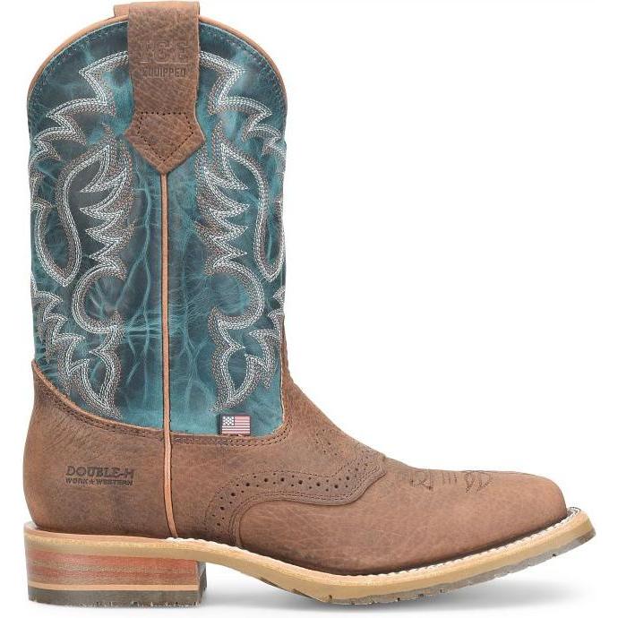 Double H Men's Hudson 11" Square Toe Western Work Boot- Brown- DH4672 - Overlook Boots