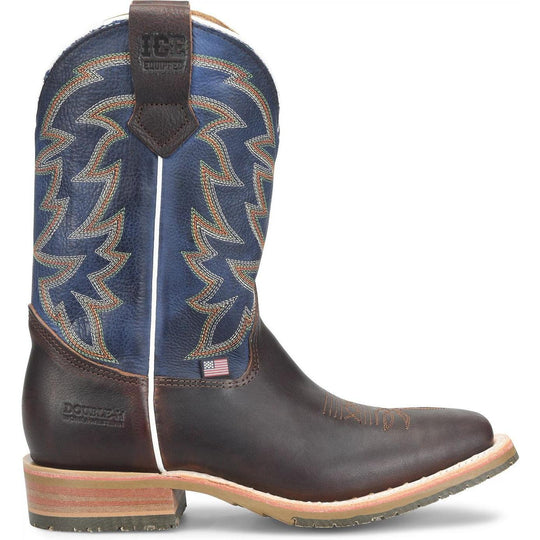 Double H Men's Long 11" Square Toe Roper Western Work Boot- Blue- DH4679 - Overlook Boots