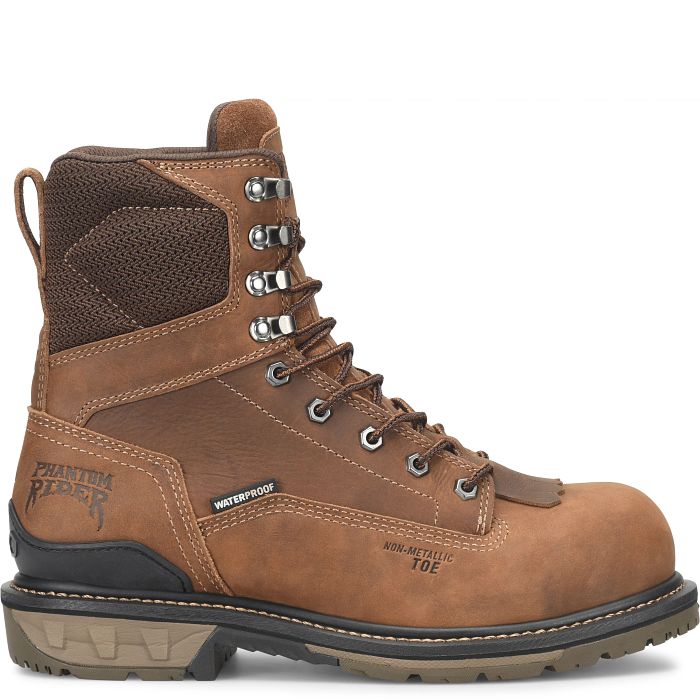 Phantom Rider Men's Piston 8" Comp Toe Waterproof Lace Up Work Boot - Brown - PH5018 - Overlook Boots