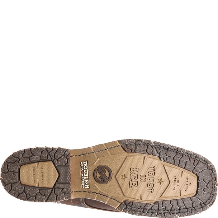 Double H Men's Boone 11" Square Toe Slip Resistant Western Work Boot - Red - DH4665 - Overlook Boots