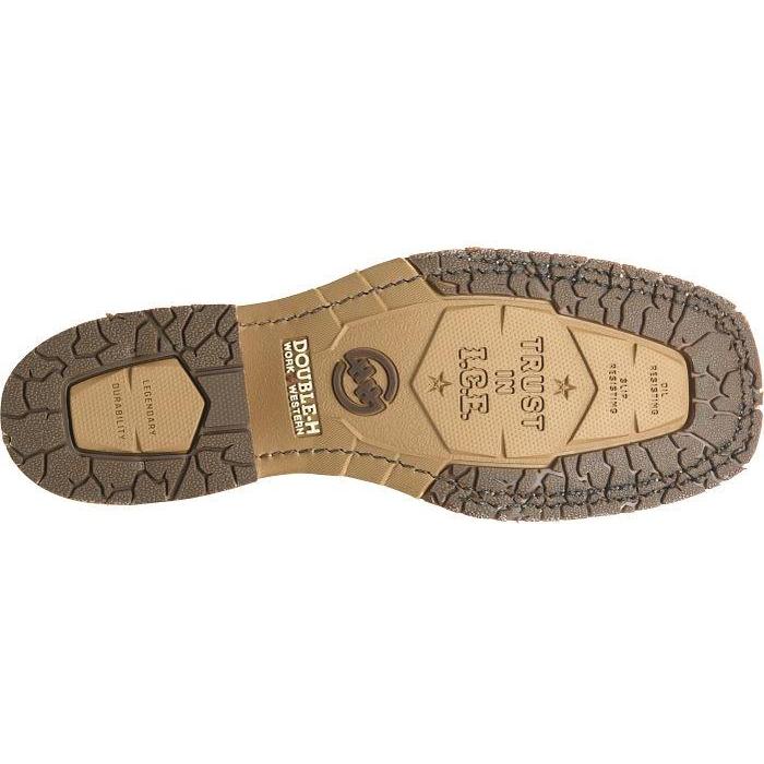 Double H Men's Hudson 11" Square Toe Western Work Boot- Brown- DH4672 - Overlook Boots