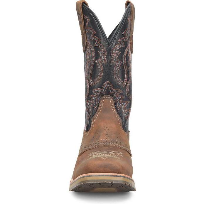 Double H Men's Crockett 11" Square Toe Western Work Boot- Brown- DH4673 - Overlook Boots