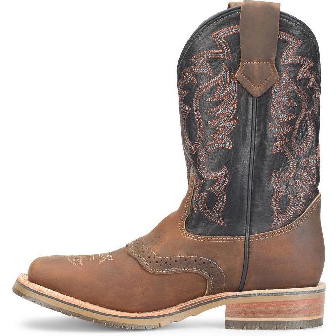 Double H Men's Crockett 11" Square Toe Western Work Boot- Brown- DH4673 - Overlook Boots