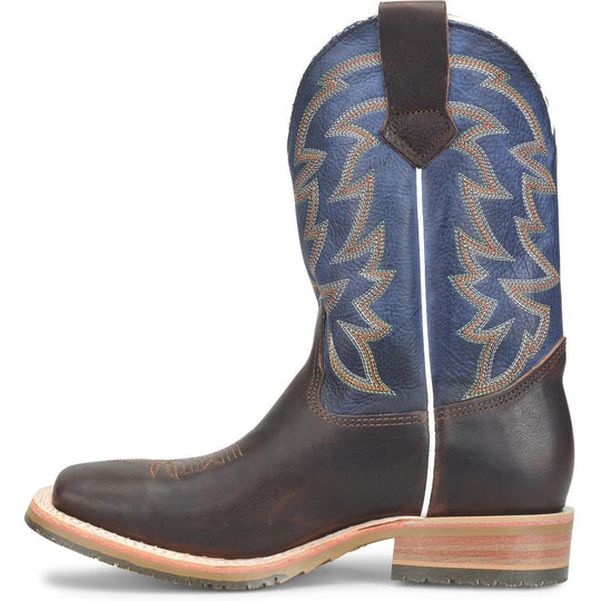 Double H Men's Long 11" Square Toe Roper Western Work Boot- Blue- DH4679 - Overlook Boots