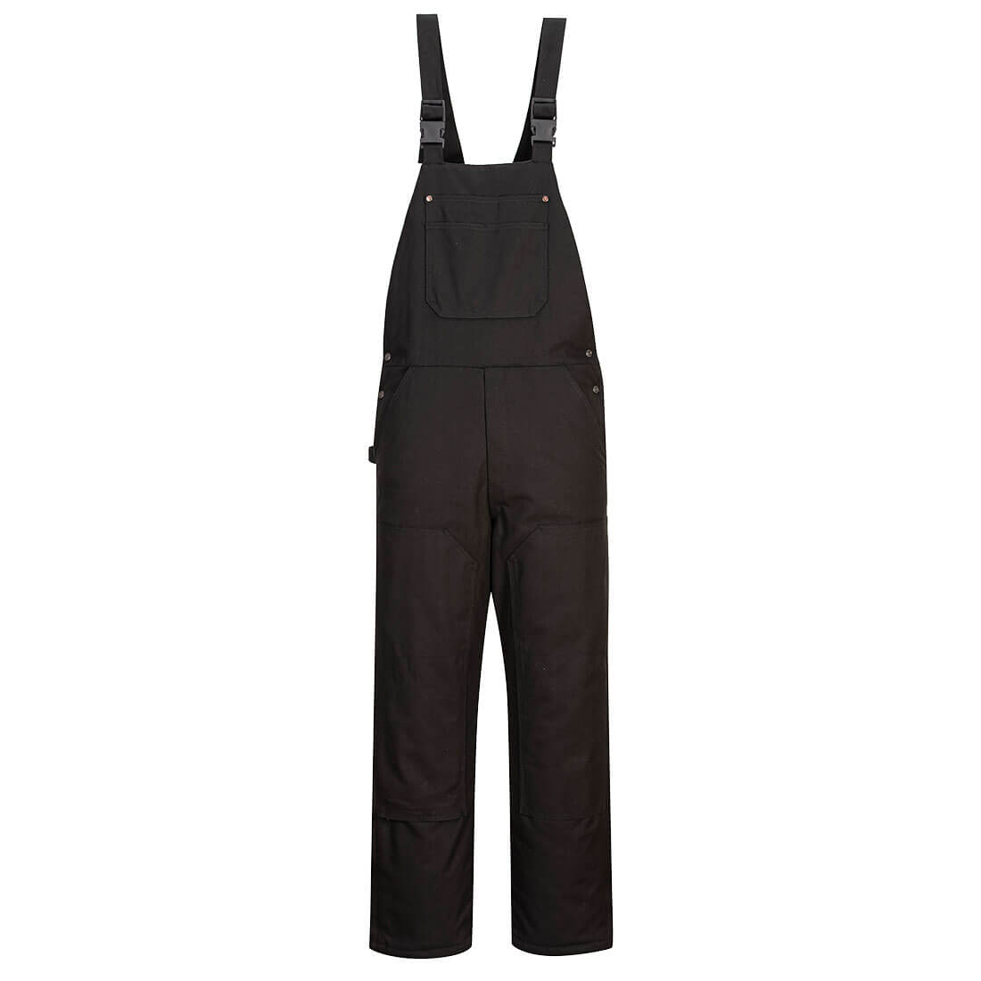 Portwest DuraDuck Work Quilt Lined Bib Overall - Black - DC802 S - Overlook Boots