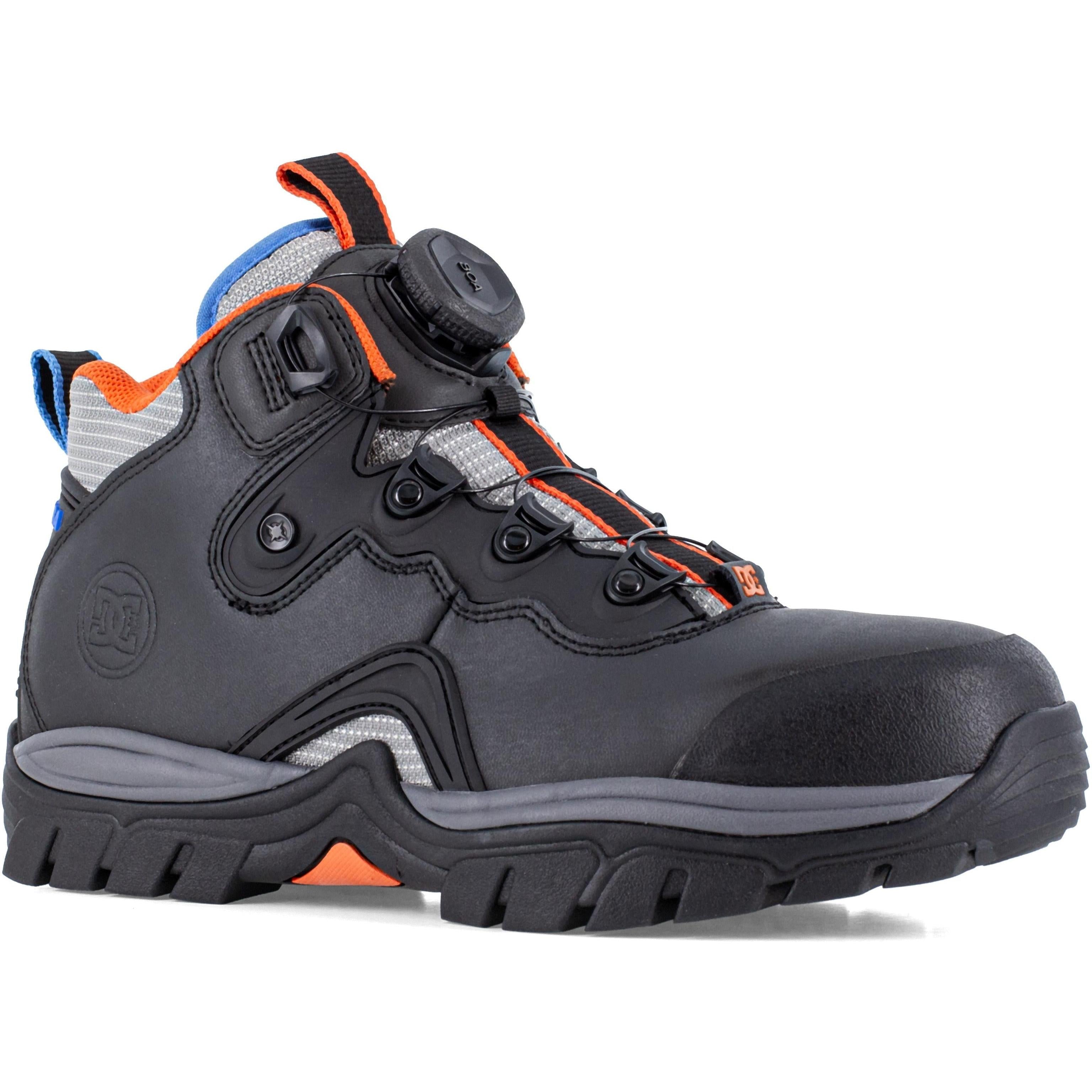 DC Men's Navigator Work CT BOA® Fit System Work Shoe- Black/Orange - DC60702 7 / Medium / Black - Overlook Boots