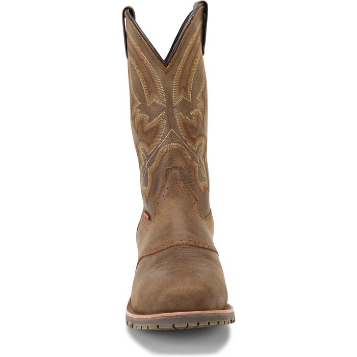 Double H Men's Jeyden 11" Sqr Toe WP Western Work Boot- Brown - DH4124