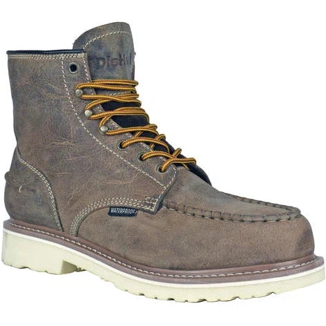 DieHard Men's Monte Soft Toe Waterproof Slip Resistant Work Boot - Brown DH60112 6 / Medium / Distressed Brown - Overlook Boots