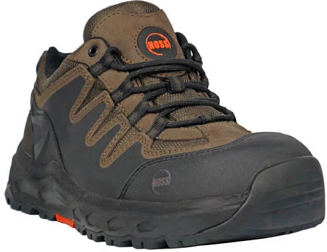 Hoss Men's Eric Lo Oblique Toe Slip Resistant Work Shoe - Brown 50238 7 / Extra Wide / Brown - Overlook Boots