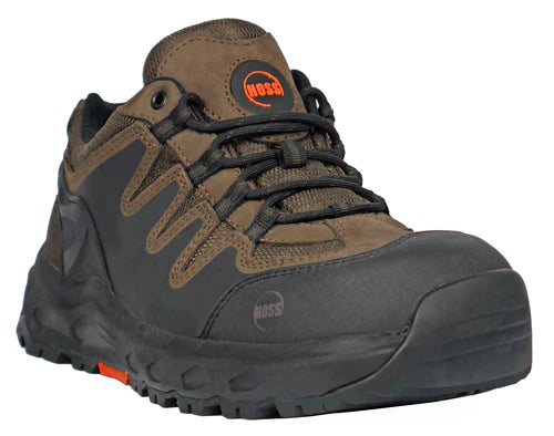 Hoss Men's Eric Lo Soft Toe Slip Resist Work Shoe - Brown - 50230 7 / Extra Wide / Brown - Overlook Boots