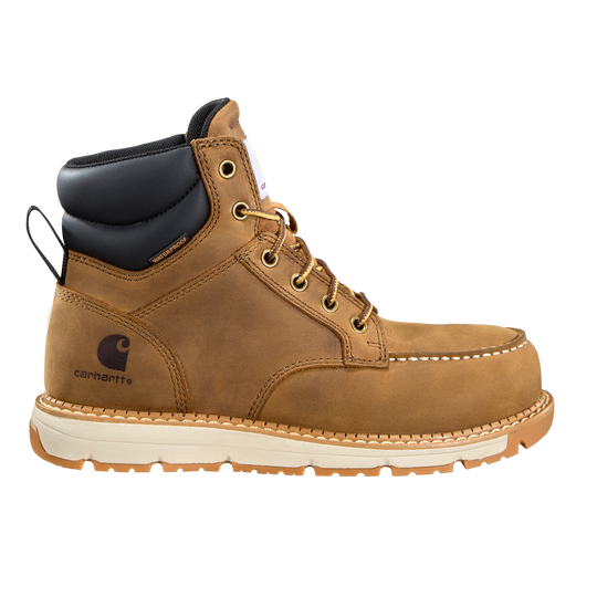 Carhartt Women's Millbrook 6" Nano Toe Waterproof Wedge Work Boot- Brown - FM6444-W - Overlook Boots