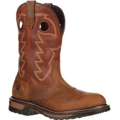 Rocky Men's Ride Branson Saddle 11" Soft Toe Waterproof Western Boot -Brown- FQ0002775 7.0 / Medium / Brown - Overlook Boots
