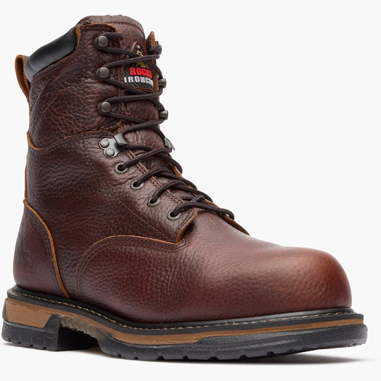 Rocky Men's Ironclad 8" Steel Toe Waterproof Work Boot - Brown - FQ0006693 8 / Medium / Brown - Overlook Boots