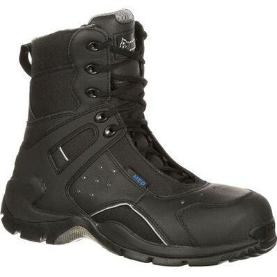 Rocky Men's 1st Med 8" Carbon Toe Waterproof Public Service Boot -Black- FQ0911113 4.0 / Medium / Black - Overlook Boots