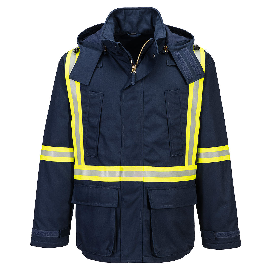 Portwest Bizflame Work Insulated FR Parka - Navy - FR610 S - Overlook Boots
