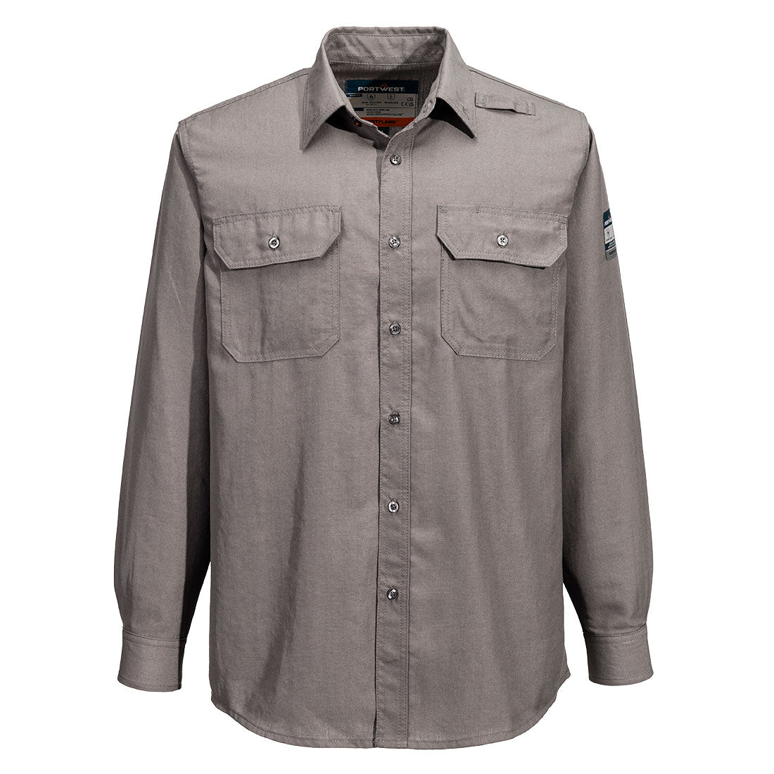 Portwest Portflame+ Work Vented FR Shirt - Gray - FR705 S - Overlook Boots