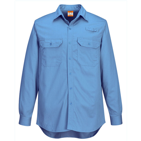 Portwest Portflame+ Work Vented FR Shirt - Lake - FR705 S - Overlook Boots