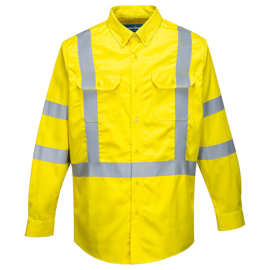 Portwest Bizflame 88/12 Hi-Vis FR Shirt - Yellow - FR95 S - Overlook Boots