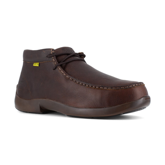 Frye Supply Men's Safety Crafted Utility Composite Toe Moccasin Work Shoe - Brown - FR40701 6 / Medium / Dark Brown - Overlook Boots