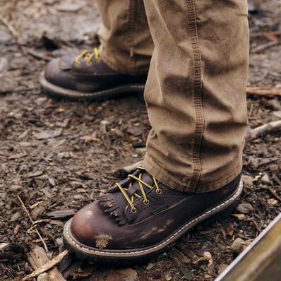 Georgia Men's Logger 8" Steel Toe Waterproof Lace-To-Toe Work Boot- Chocolate- G103 - Overlook Boots