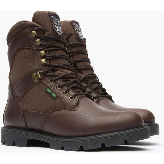 Georgia Men's Homeland 8" Soft Toe Waterproof Slip Resist Work Boot - Brown - G108 - Overlook Boots