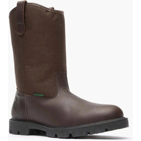 Georgia Men's Homeland 11" Soft Toe Waterproof Wellington Work Boot- Brown- G113 8 / Medium / Brown - Overlook Boots