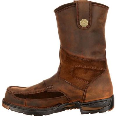 Georgia Men's Athens 10" Soft Toe Waterproof Wellington Work Boot -Brown- G4403 - Overlook Boots