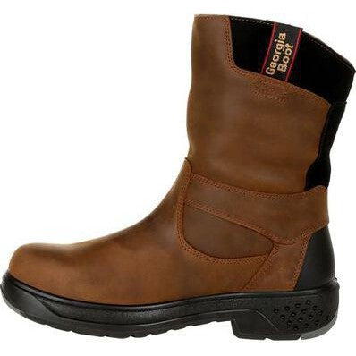 Georgia Men's Flxpoint 10" Composite Toe Waterproof Wellington Work Boot- Brown - G5644 - Overlook Boots