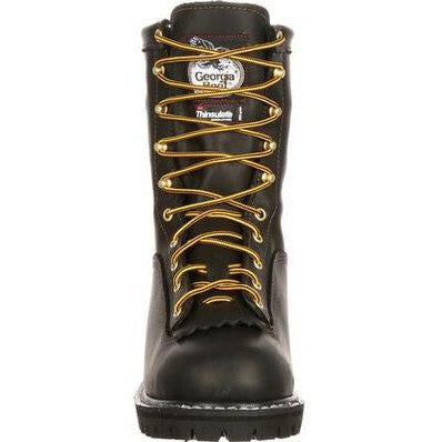 Georgia Men's Lace To Gore-Tex 8" Soft Toe Waterproof 200G Ins Work Boot- Black- G8040 - Overlook Boots
