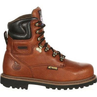 Georgia Men's Hammer 6" Steel Internal Metguard Work Boot -Brown- G8315 - Overlook Boots
