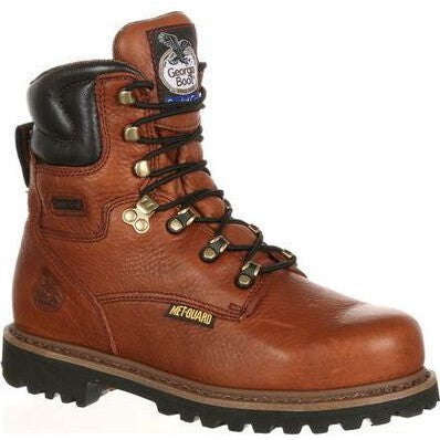 Georgia Men's Hammer 6" Steel Internal Metguard Work Boot -Brown- G8315 8 / Medium / Brown - Overlook Boots