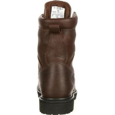 Georgia Men's Lace To Toe 8" Steel Toe Waterproof Work Boot- Chocolate- G8341 - Overlook Boots