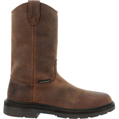 Georgia Men's Suspension 11" Waterproof Wellington Work Boot -Brown- GB00085 8 / Medium / Brown - Overlook Boots