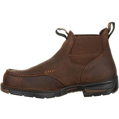 Georgia Men's Athens 5" Moc Toe Waterproof Chelsea Work Boot -Brown- GB00156 - Overlook Boots