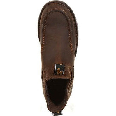Georgia Men's Athens 5" Moc Toe Waterproof Chelsea Work Boot -Brown- GB00156 - Overlook Boots